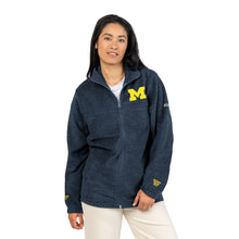 Load image into Gallery viewer, Embroidered Fleece Jacket - Yellow 'M' Collegiate Logo