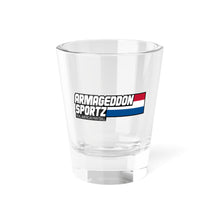 Load image into Gallery viewer, Armageddon Sportz Logo Shot Glass – 1.5oz Branded Shooter