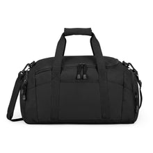 Load image into Gallery viewer, Gym Bag — Compact Black Duffle with Front Logo (Gym, Travel & Sports)