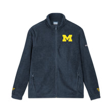 Load image into Gallery viewer, Embroidered Fleece Jacket - Yellow 'M' Collegiate Logo
